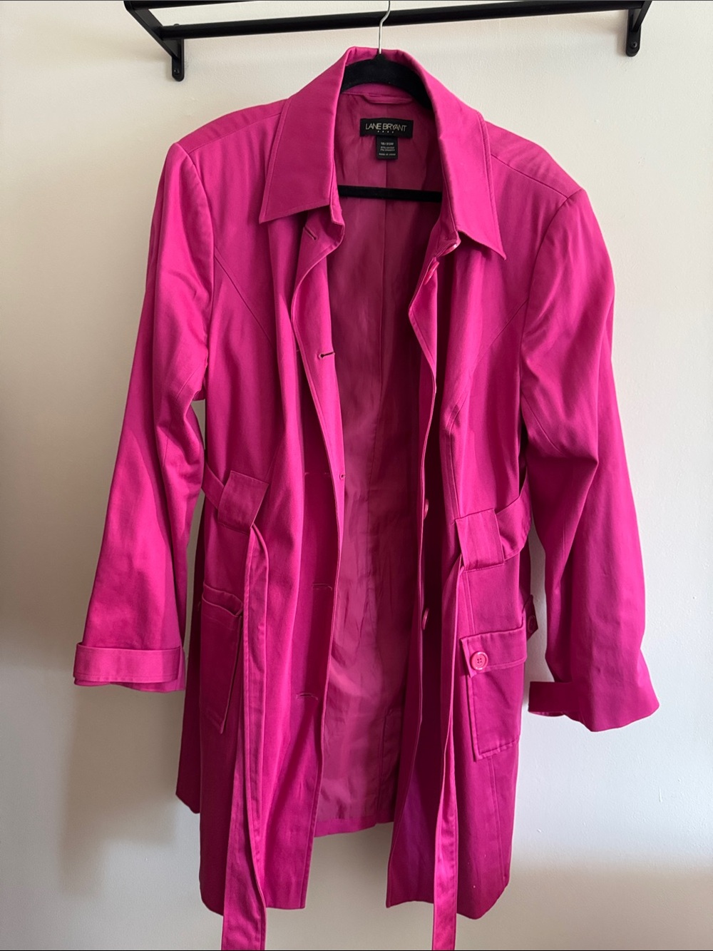 Lane Bryant Hot Pink Trench Coat